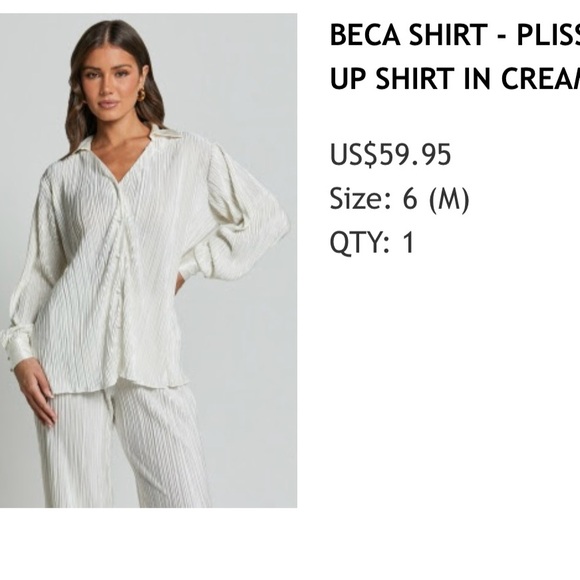 White showpo long button down sleeve shirt - Picture 1 of 2